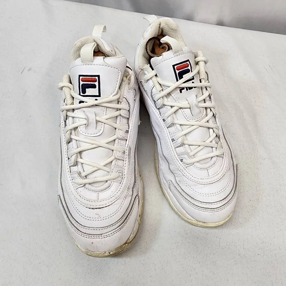 Fila Womens Disarray White Casual Shoes Sneakers Size 8.5